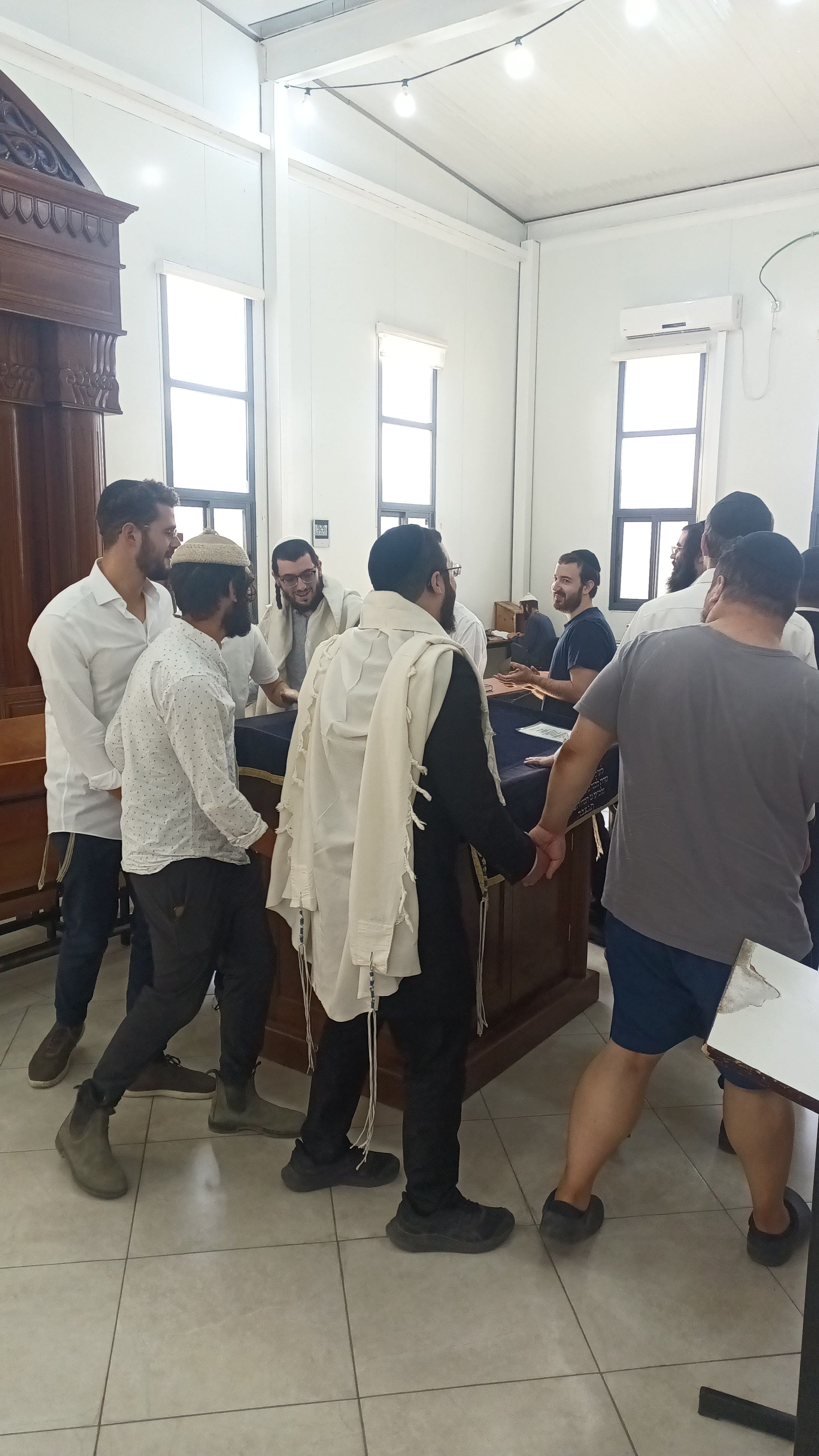 Gathered by the Aron at The Breslov Yeshiva