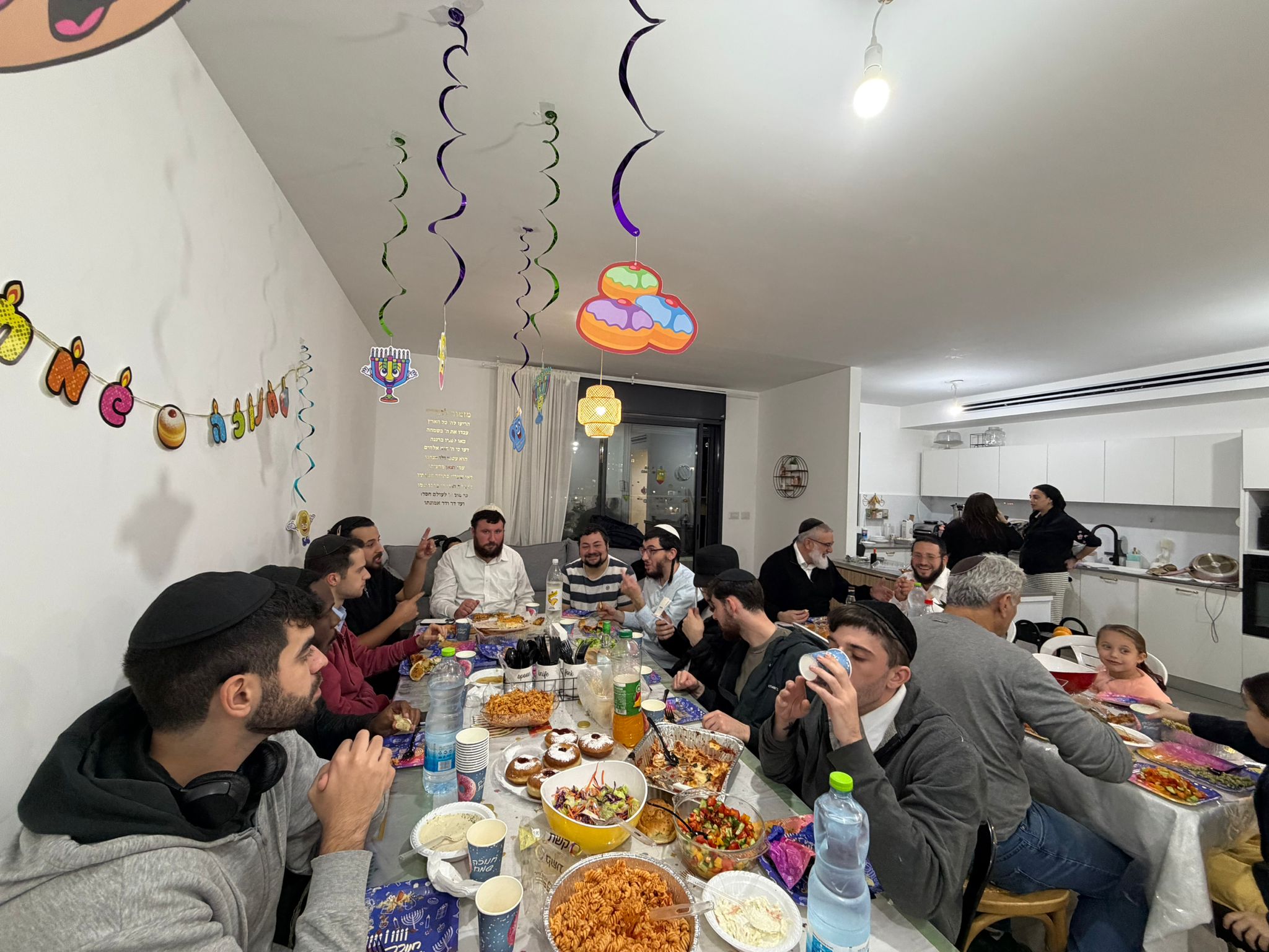 Farbrengen Table at The Breslov Yeshiva
