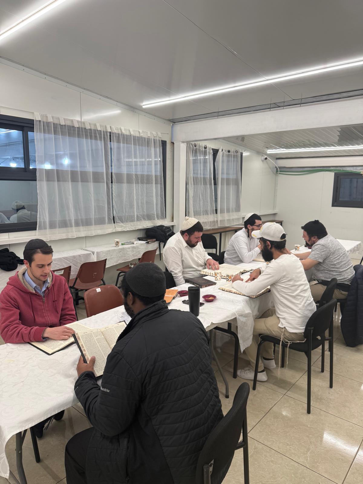 Chavrusa Table at The Breslov Yeshiva
